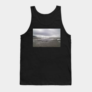 Beach Water Pools & Cloudy Sky - Coastal Landscape - Llansteffan Tank Top